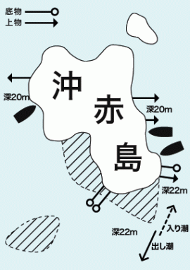 沖の赤島　マップ